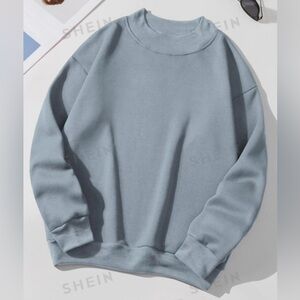 SHEIN Dusty Blue Crew Sweatshirt